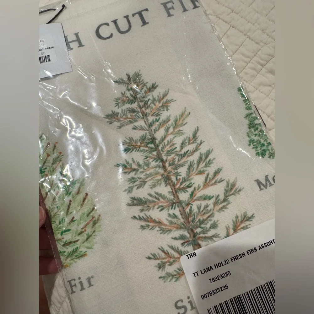 LAST ONE🔥Anthropologie coniferous Evergreen Watercolor‎ Kitchen Tea Towel